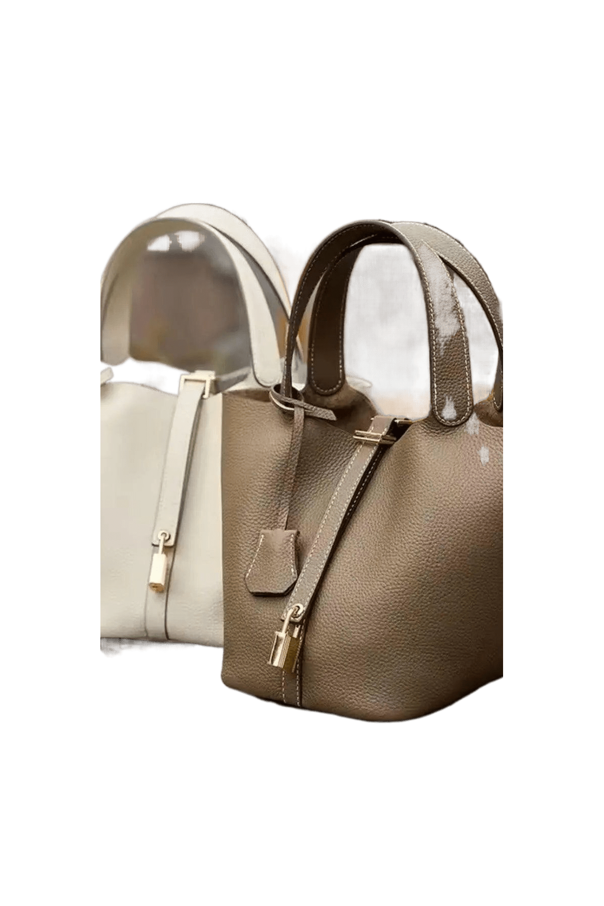 Luxe Bucket Bag mit Schlossdetail.