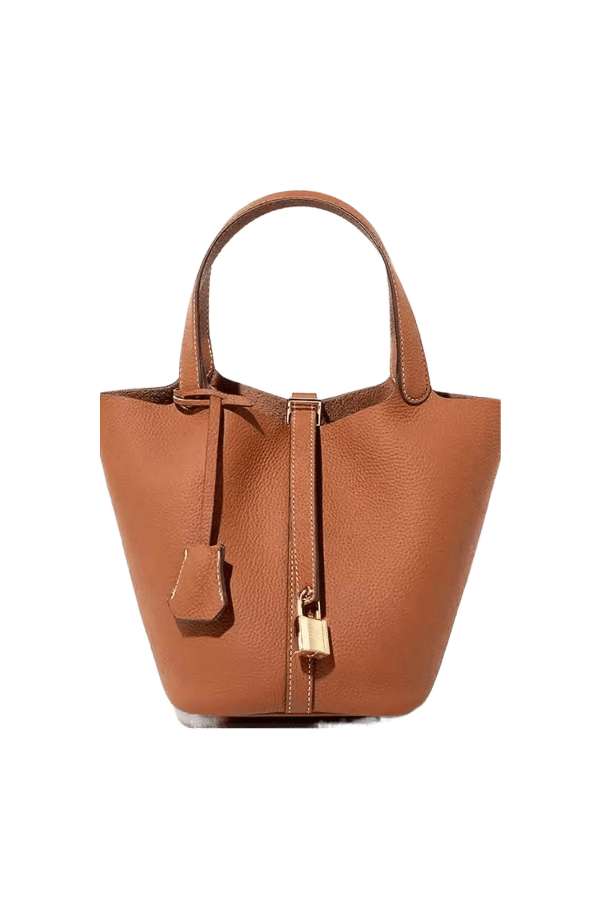 Luxe Bucket Bag mit Schlossdetail.