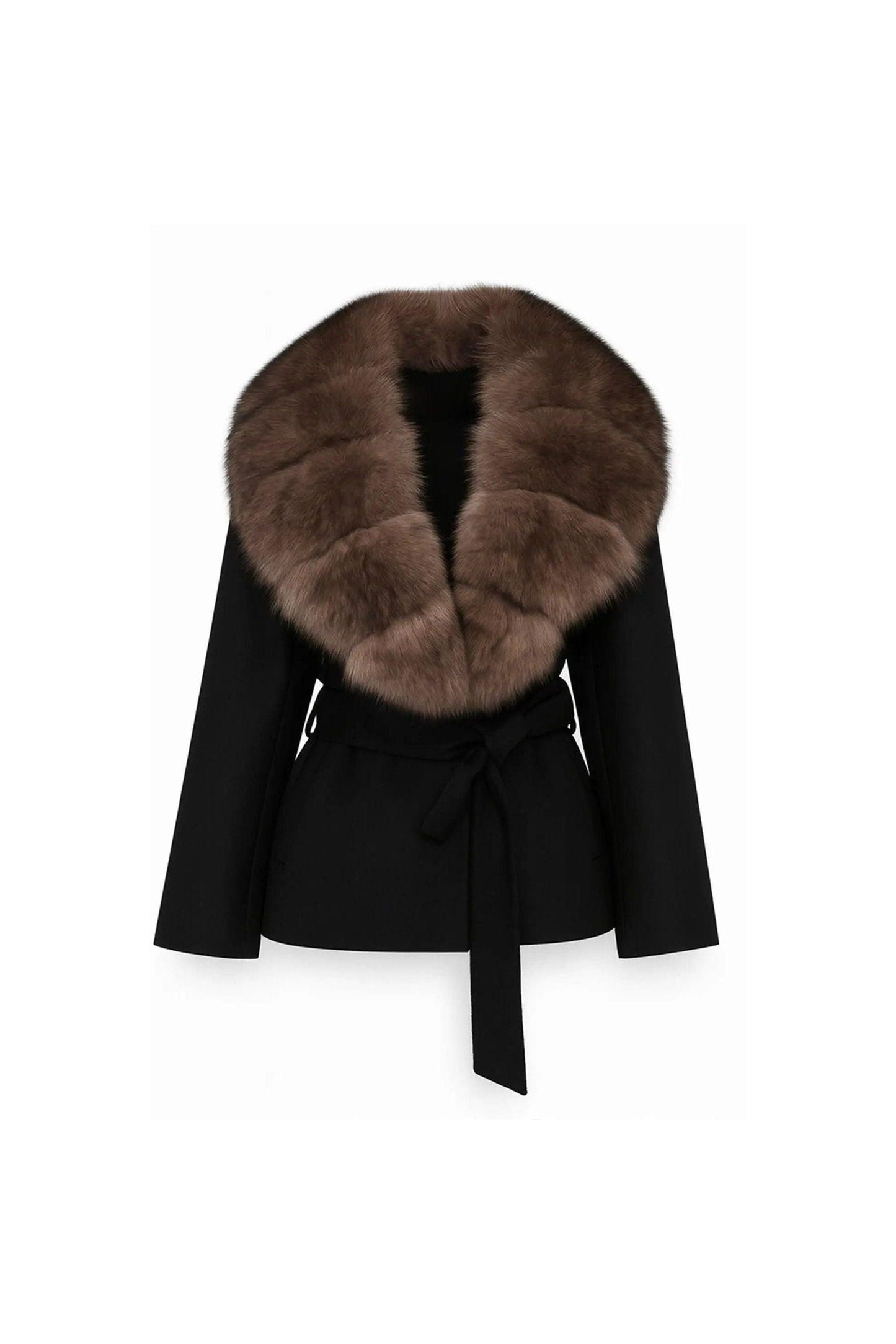 ELISA – Luxuriöse Damenjacke mit Kunstpelzkragen.