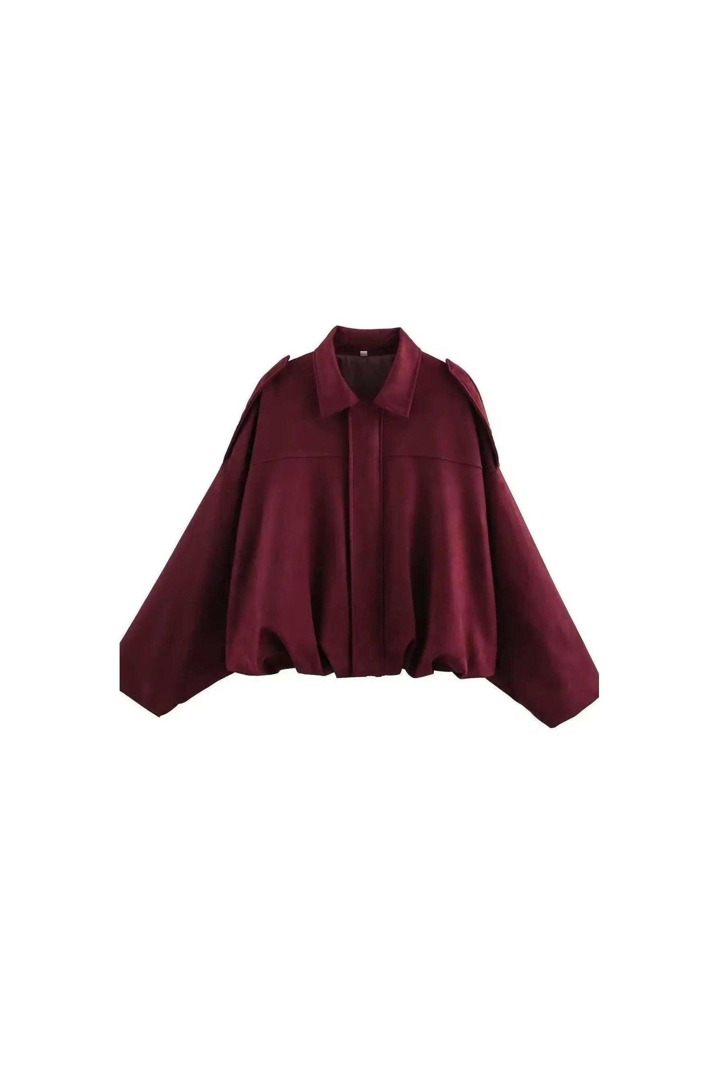 Oversized Jacke in Wildlederoptik.