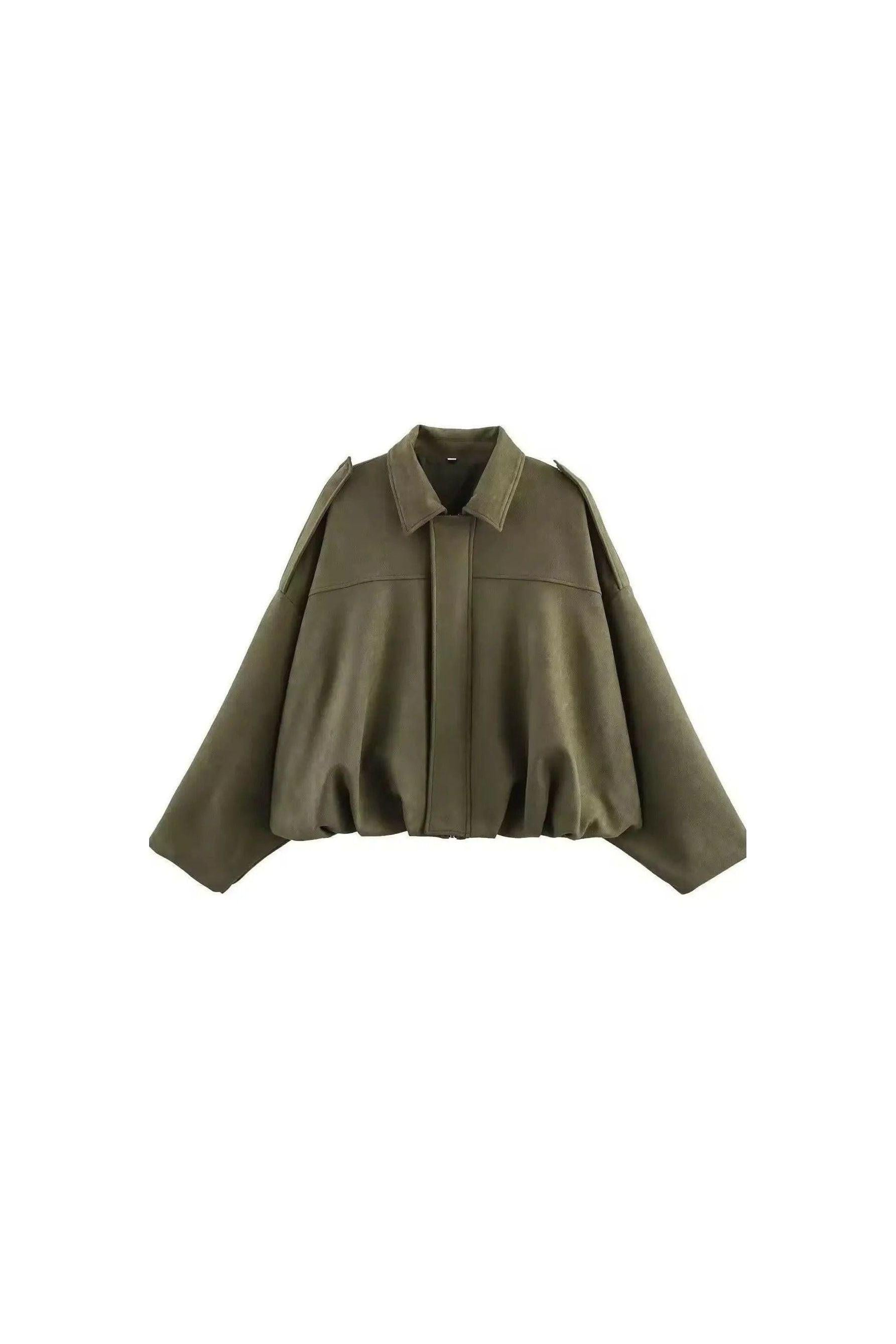 Oversized Jacke in Wildlederoptik.