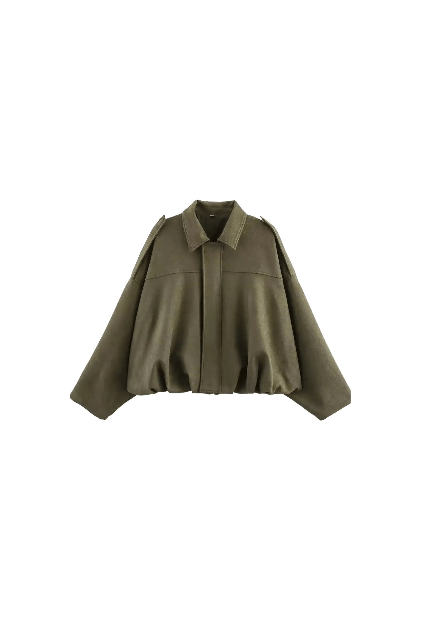 Oversized Jacke in Wildlederoptik.