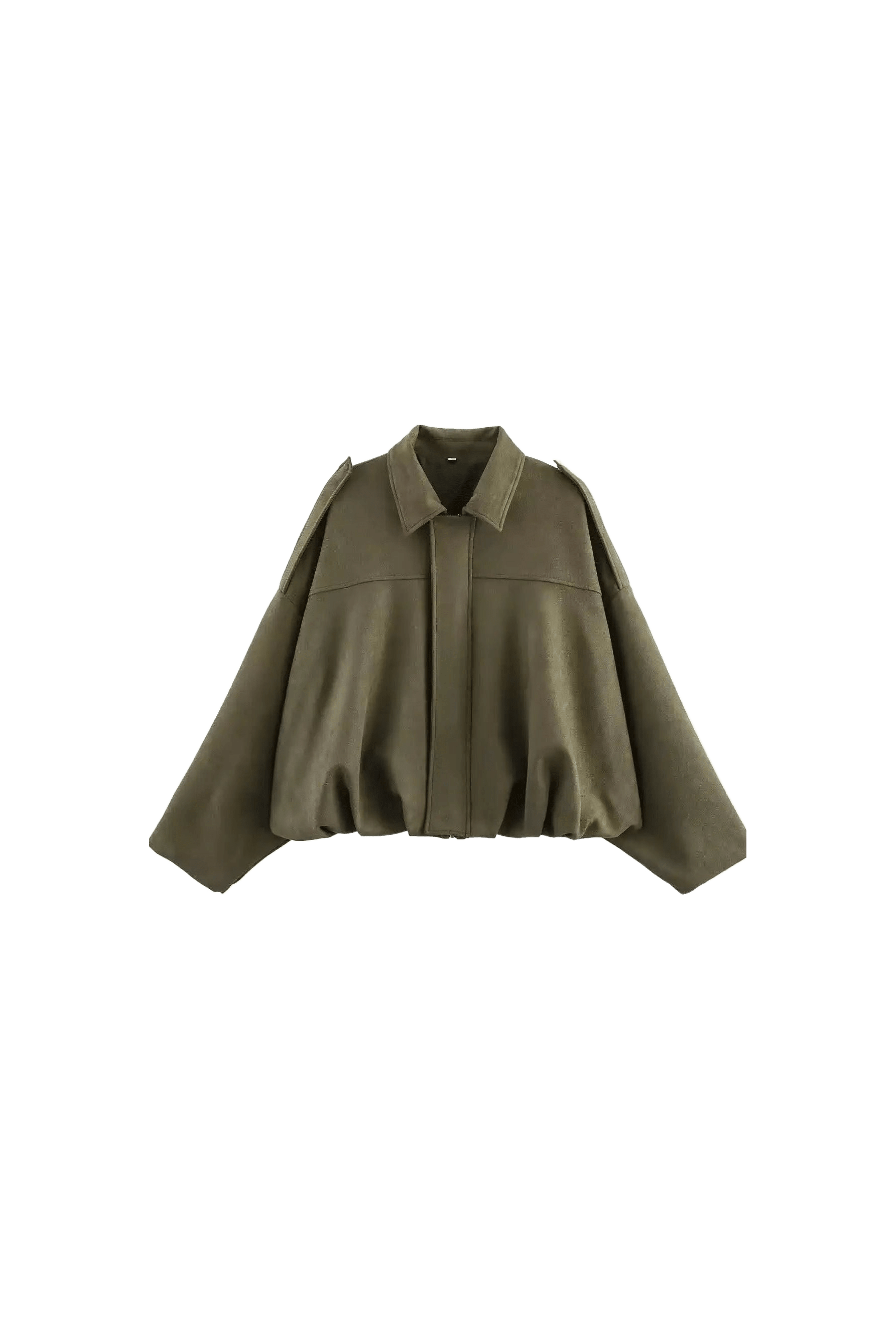 Oversized Jacke in Wildlederoptik.