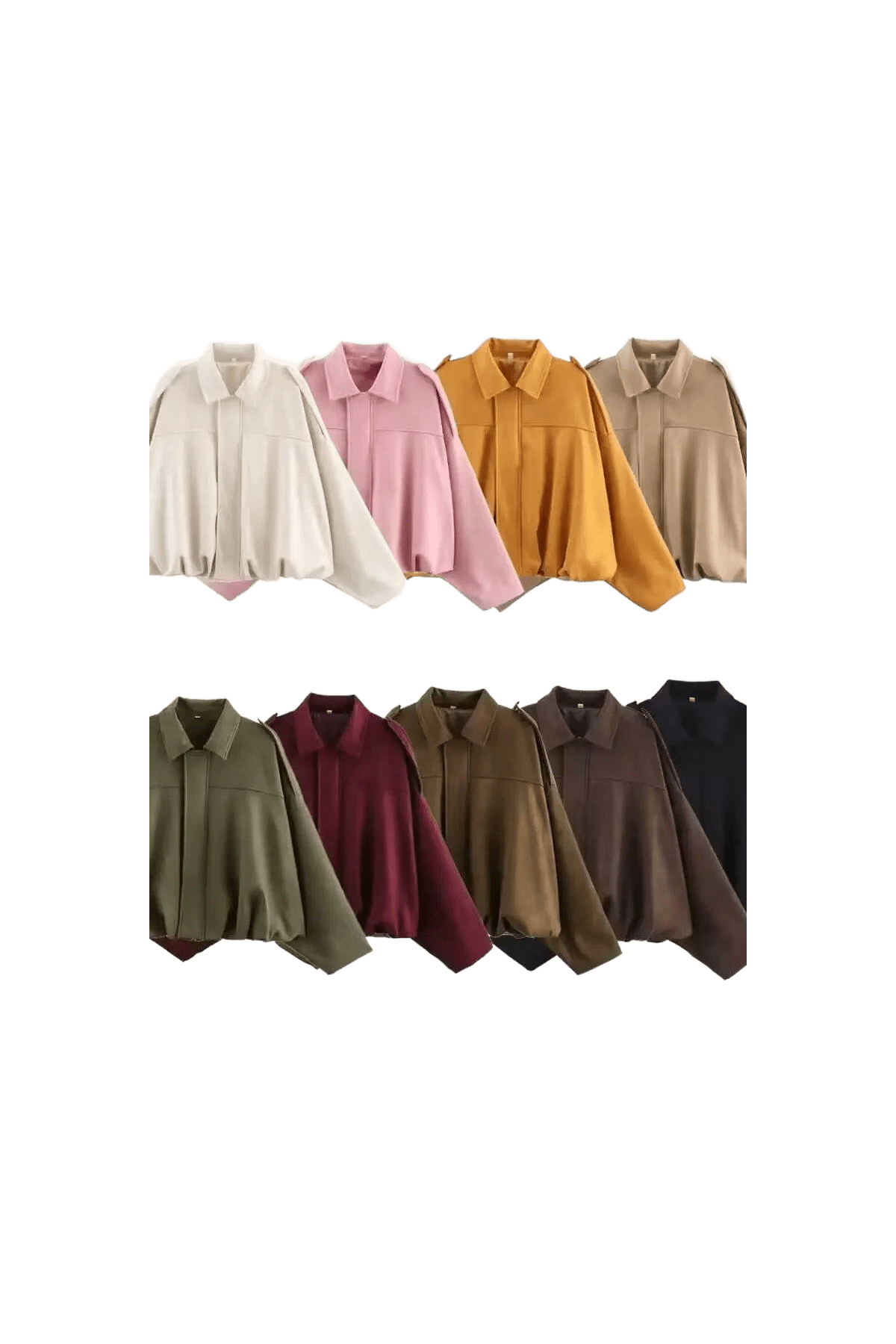 Oversized Jacke in Wildlederoptik.