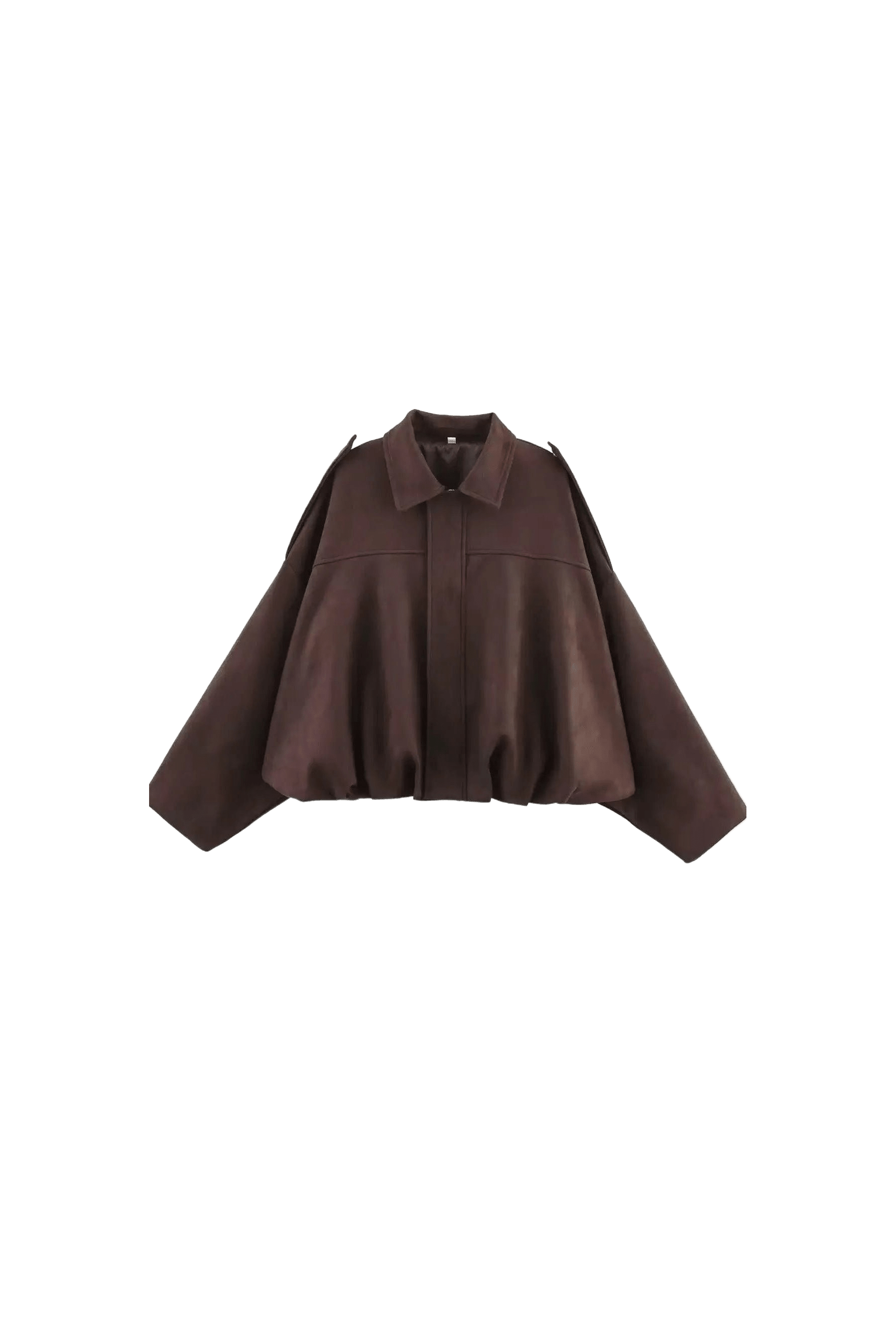 Oversized Jacke in Wildlederoptik.