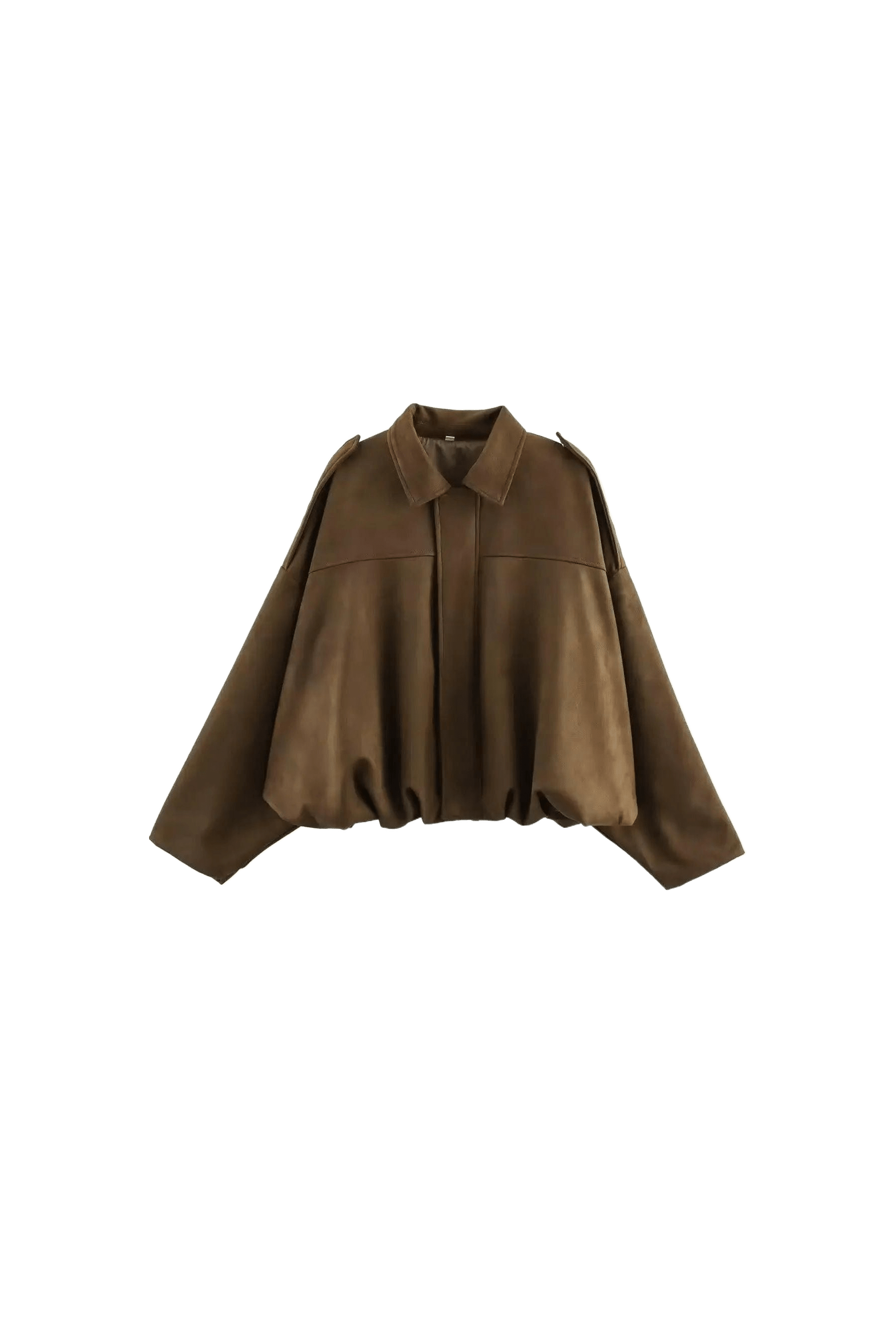 Oversized Jacke in Wildlederoptik.