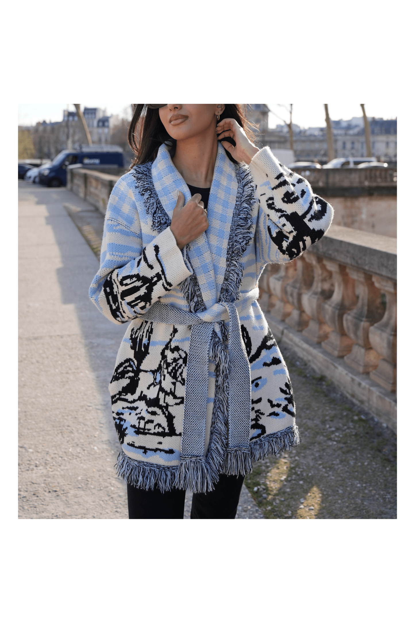 SIENNA - Wolljacke mit Bindegürtel.