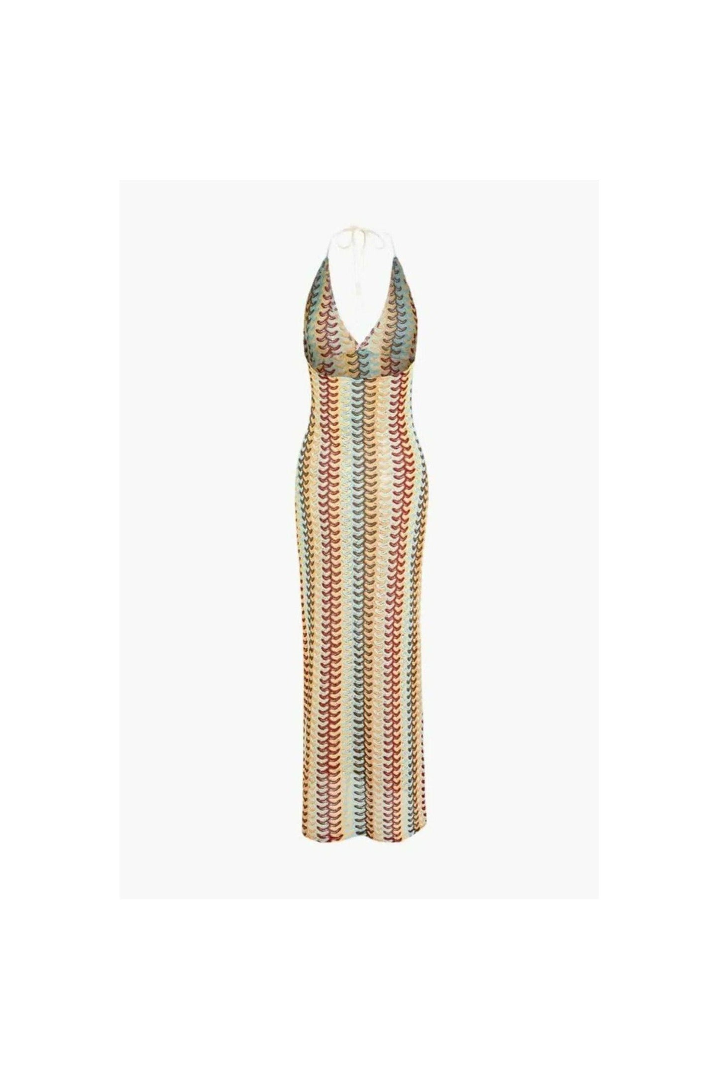 Sunset Waves – Häkel-Maxi Dress im Retro-Style.