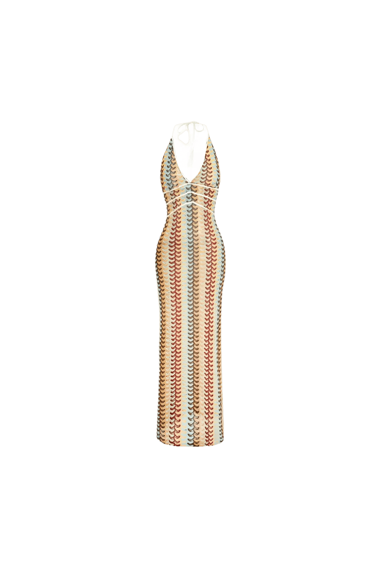 Sunset Waves – Häkel-Maxi Dress im Retro-Style.