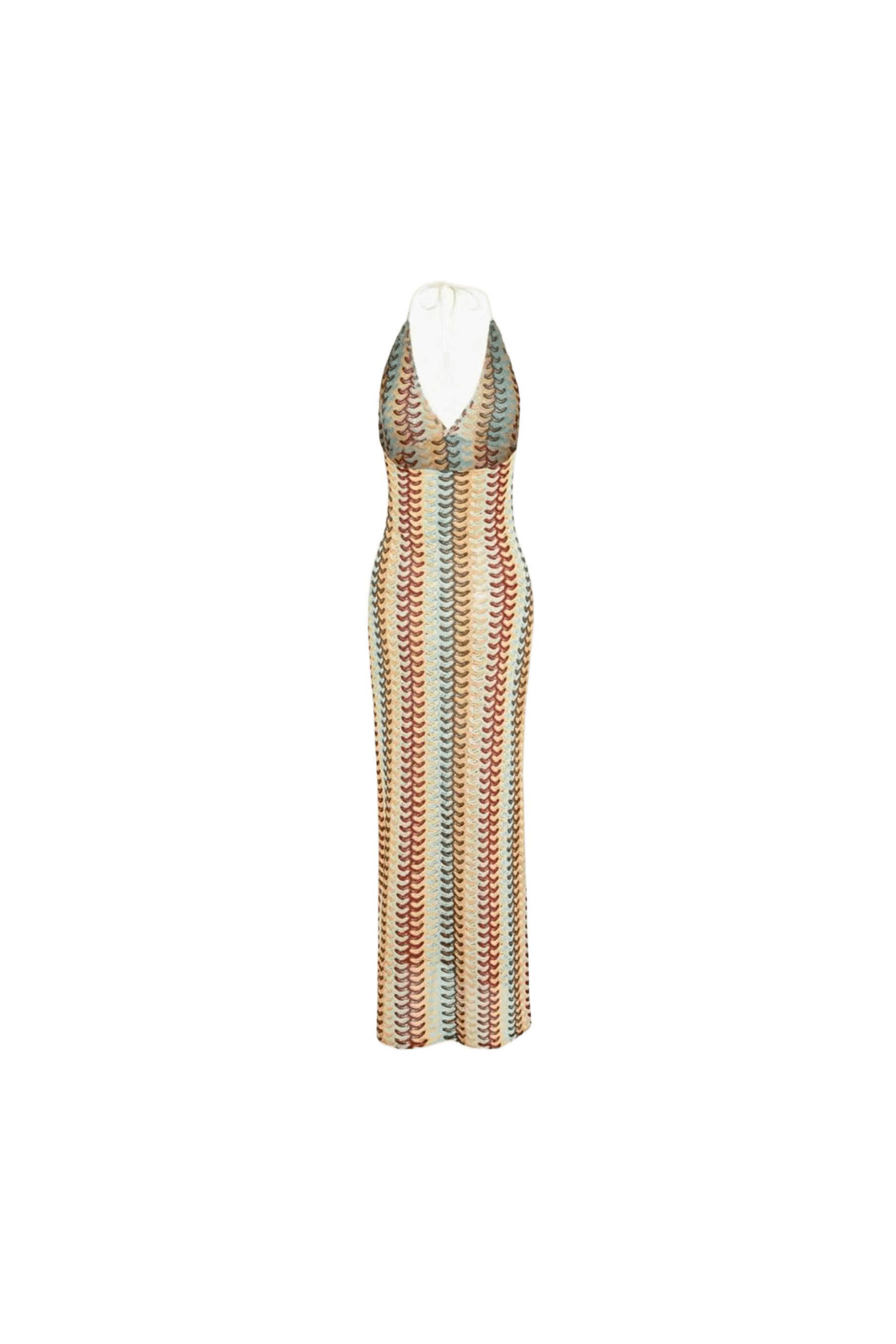 Sunset Waves – Häkel-Maxi Dress im Retro-Style.
