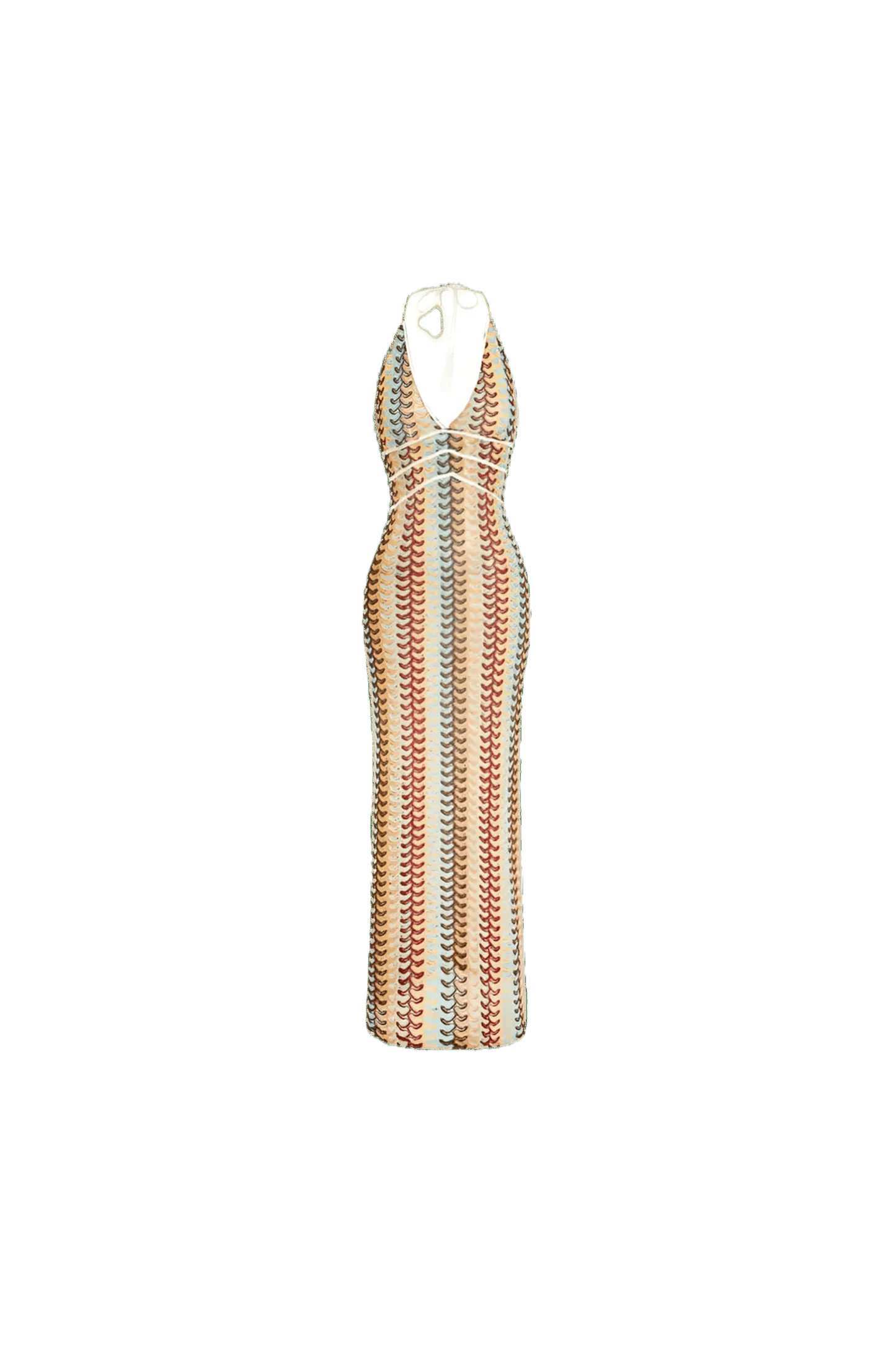 Sunset Waves – Häkel-Maxi Dress im Retro-Style.