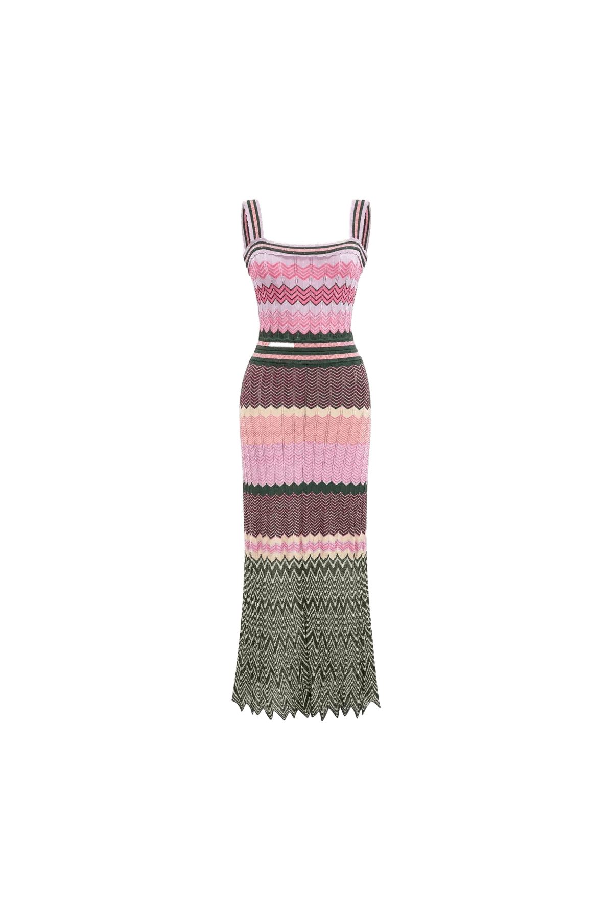 ZigZag Muse Knit Dress – Sunset Vibes.