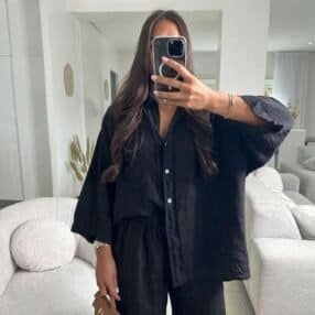 Amara Zweiteiliges Leinen-Set – Oversize-Look für entspannte Eleganz - Besellics