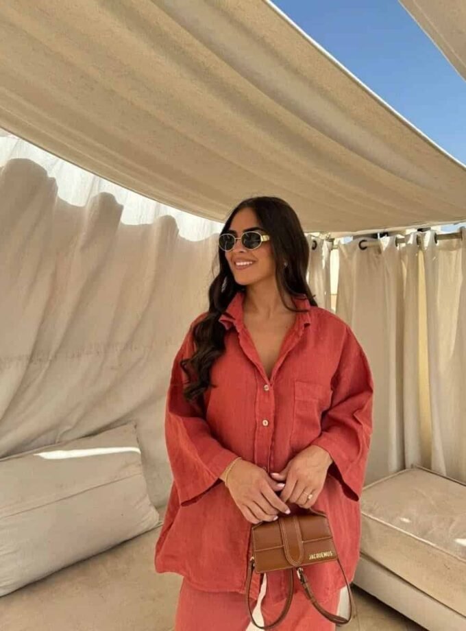 Amara Zweiteiliges Leinen-Set – Oversize-Look für entspannte Eleganz - Besellics