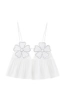 Blossom Glam Crop-Top Damen mit Kristallen