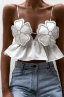 Blossom Glam Crop - Top: A Floral Fusion of Style, Comfort, and Elegance - Besellics