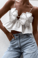 Blossom Glam Crop - Top: A Floral Fusion of Style, Comfort, and Elegance - Besellics