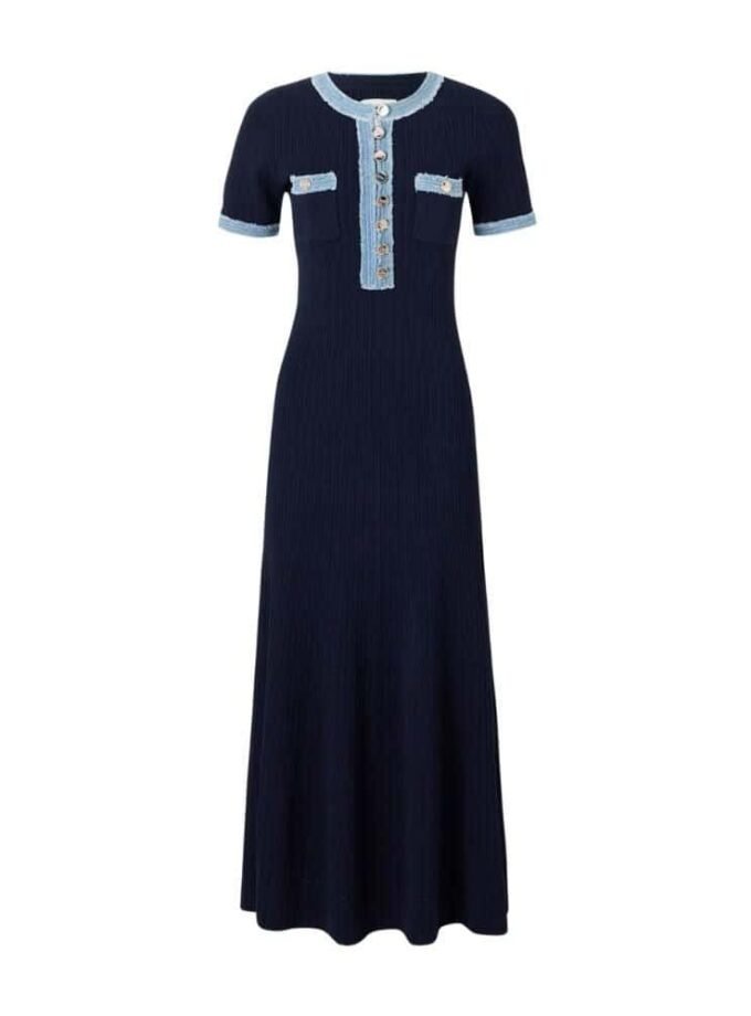 Blue Grace Strickkleid Damen Dunkelblau