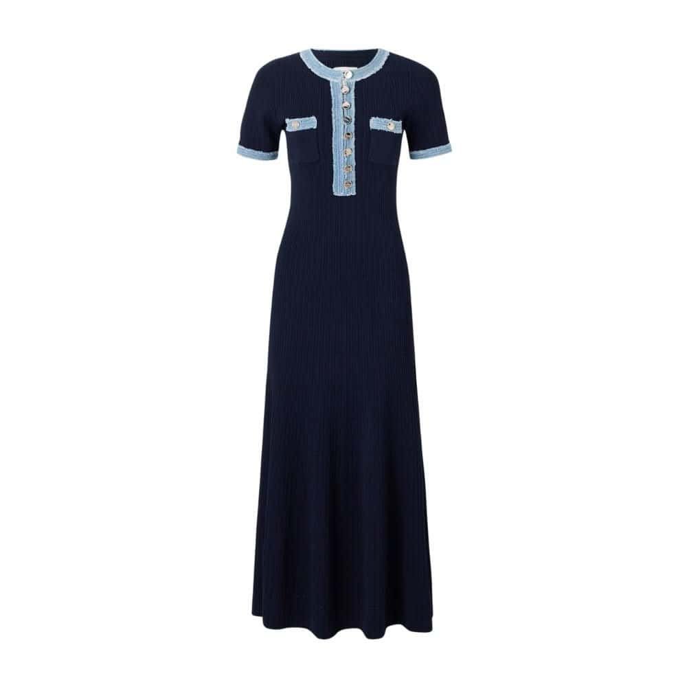 Blue Grace Strickkleid Damen Dunkelblau