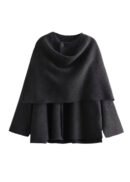 Button wool cape - Besellics