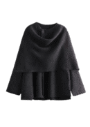 Button wool cape - Besellics
