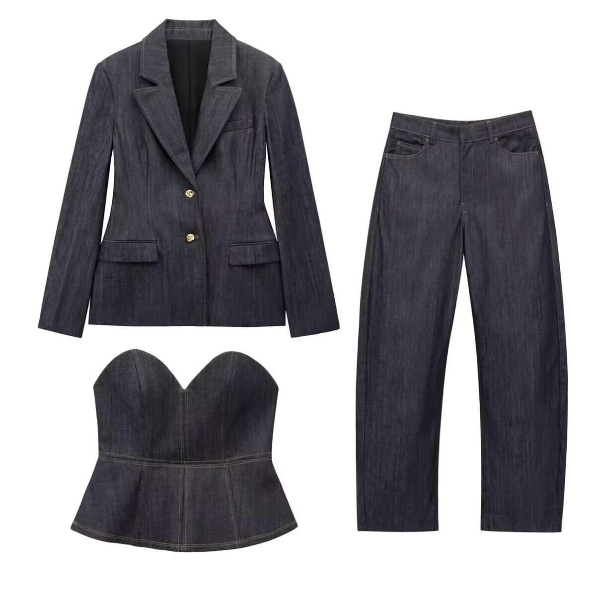 Denim Elegance Damen Set 3-teilig