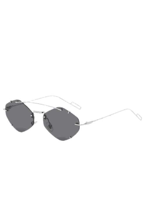 Eclipse Shades - stylish, rimless sunglasses with geometric design and UV400 protection.