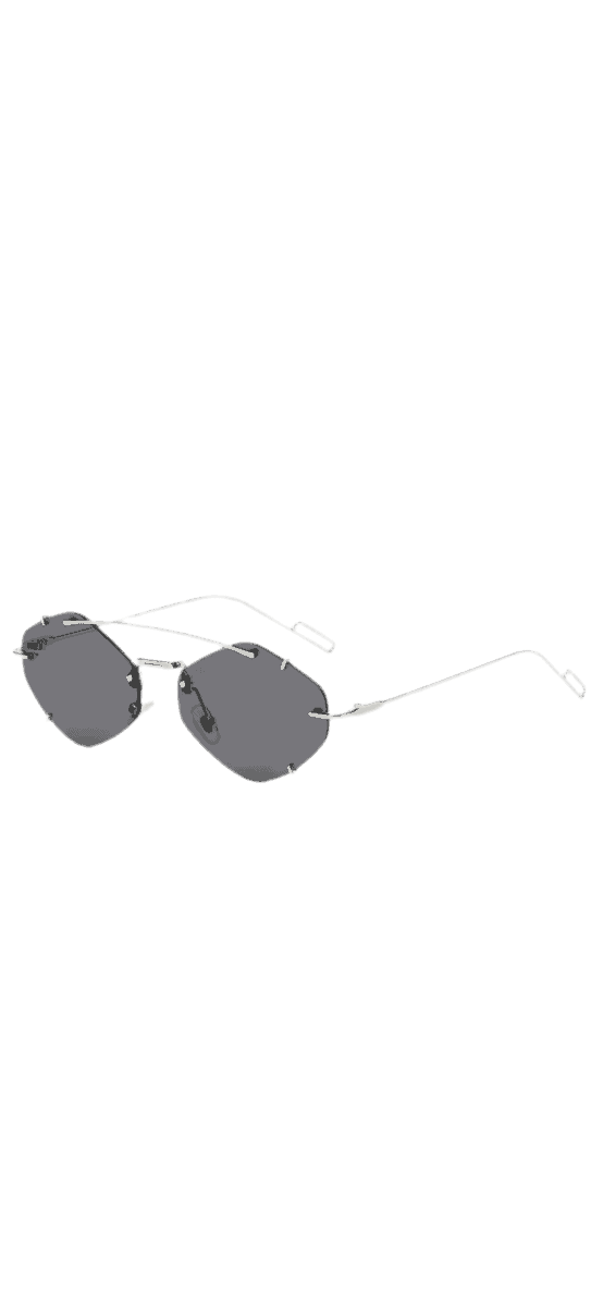 Eclipse Shades - stylish, rimless sunglasses with geometric design and UV400 protection.
