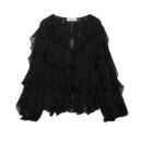 Elegante Chiffon-Bluse mit verspielten Rüschen – Leichtigkeit trifft auf Stil - Besellics