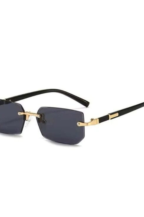 Randlose, elegante Elevator shades mit rechteckigen Gläsern und goldfarbenem Metallrahmen.