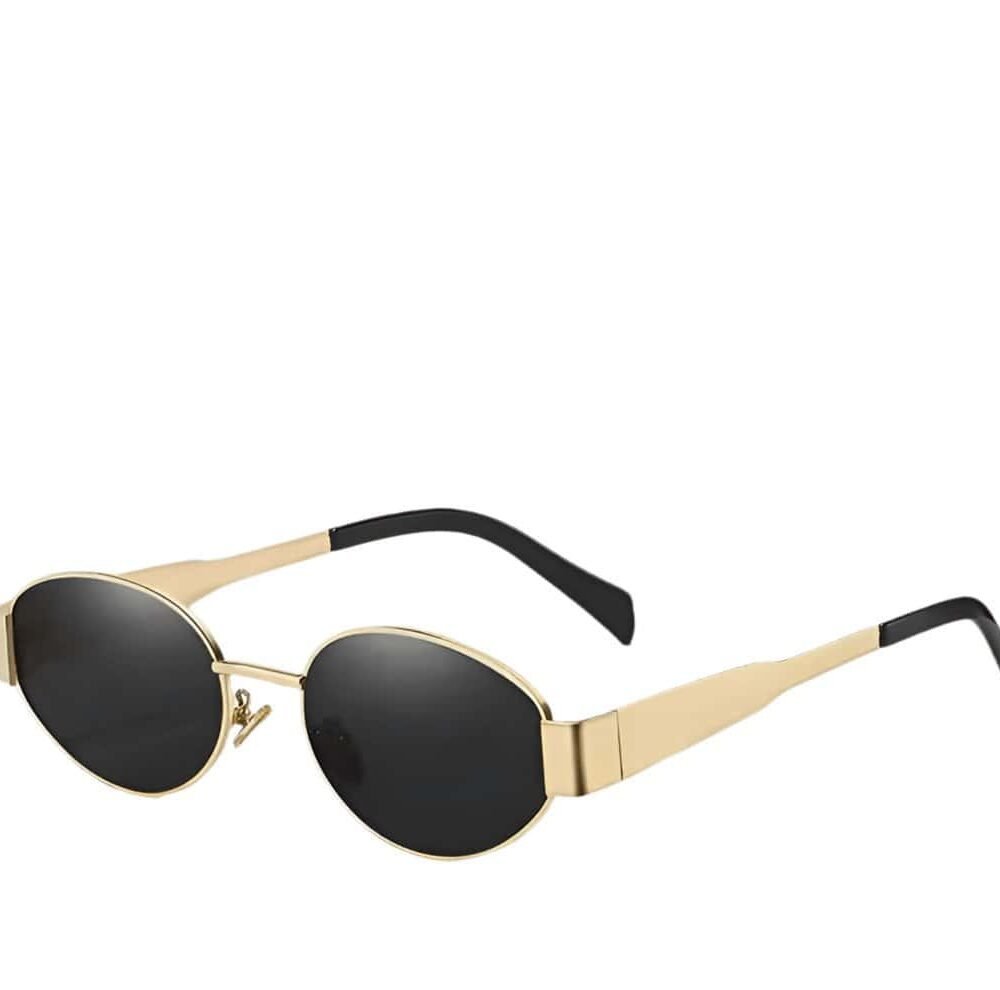 Goldene Retro Sonnenbrille Damen Herren
