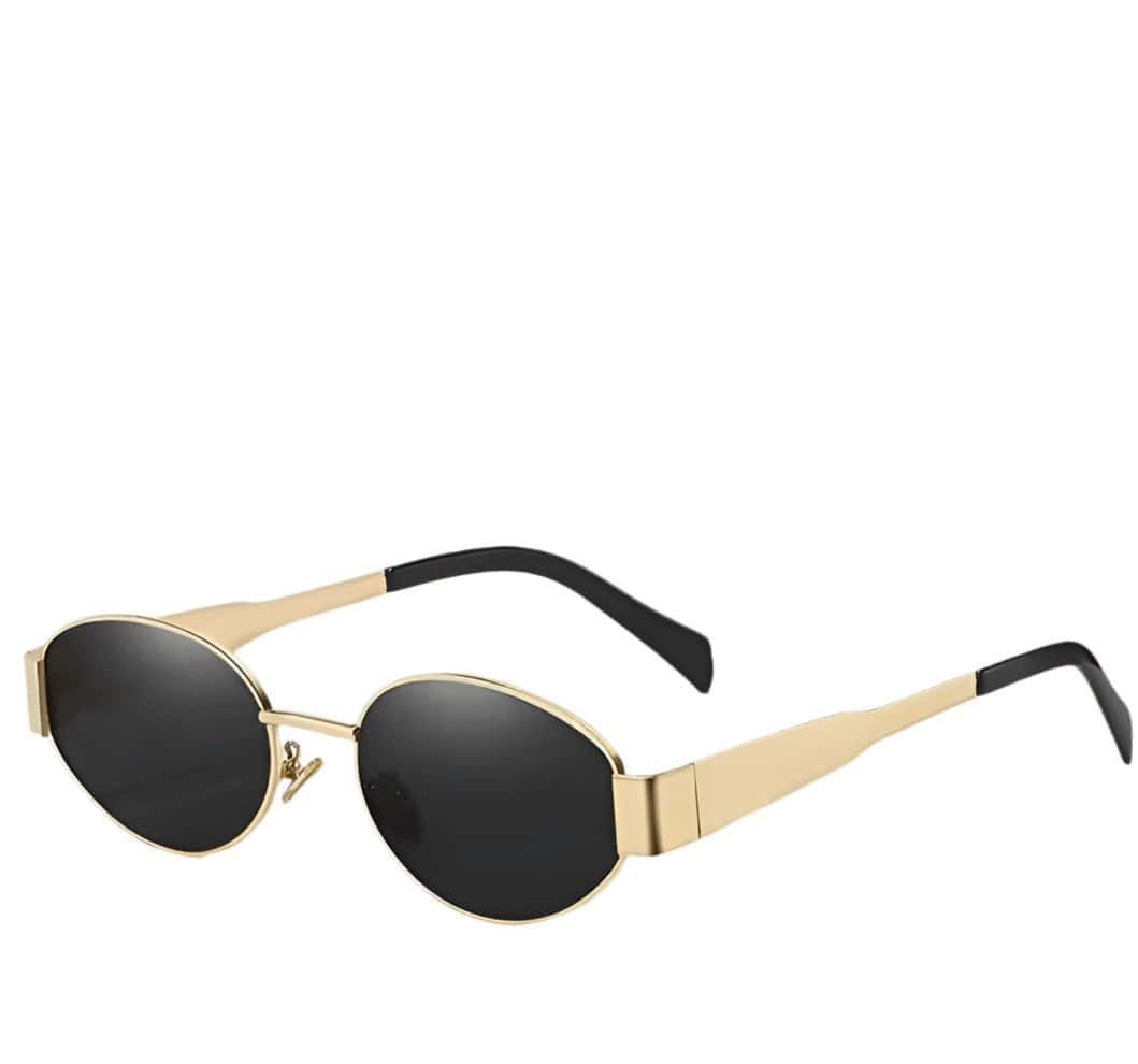 Goldene Retro Sonnenbrille Damen Herren