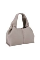 Livia Bag in soft faux leather with gold accents and a roomy zipper compartment.