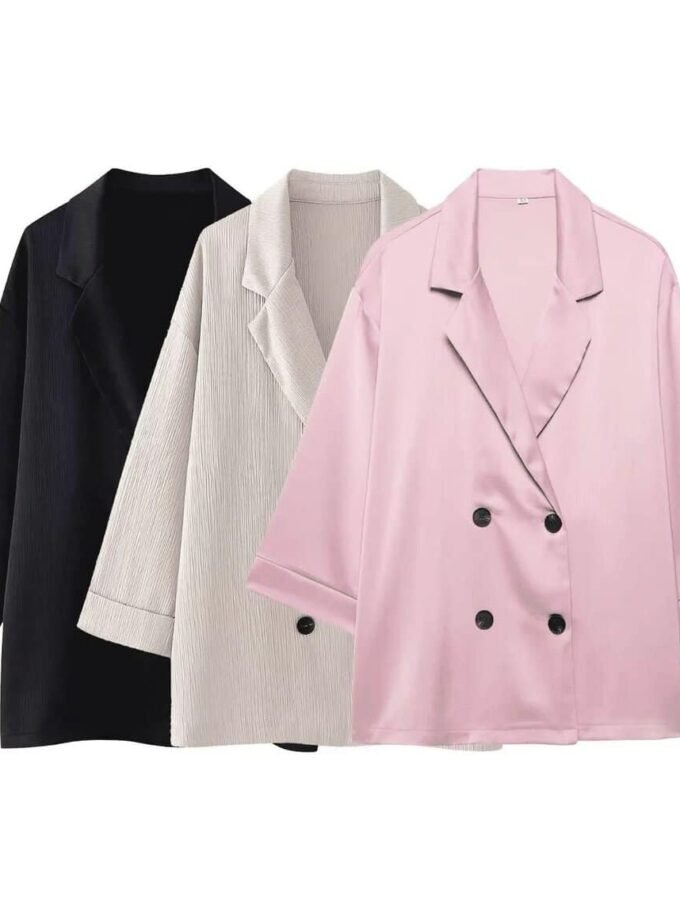 Luxury Lounge 3-Teiler – Blazer & Wide-Leg Hose - Besellics