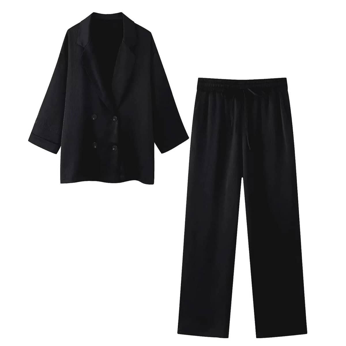 Luxury Lounge 3-Teiler – Blazer & Wide-Leg Hose - Besellics