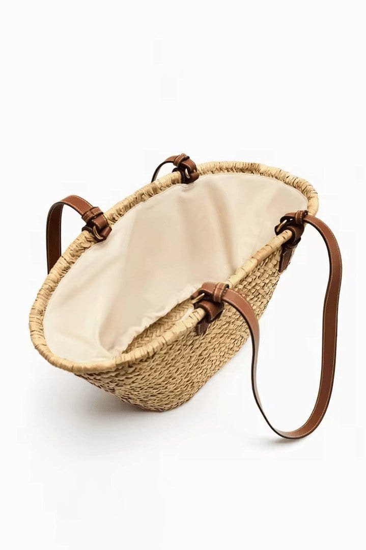 Nautical Chic Straw Tote: Stylish, Functional, and Timeless. - Besellics