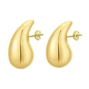 Raindrop earrings in 18K gold-plated 925 sterling silver with elegant teardrop design.