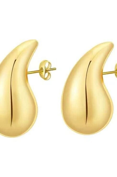 Raindrop earrings in 18K gold-plated 925 sterling silver with elegant teardrop design.
