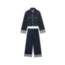 Zweiteiliges Denim Set Damen Jeanslook