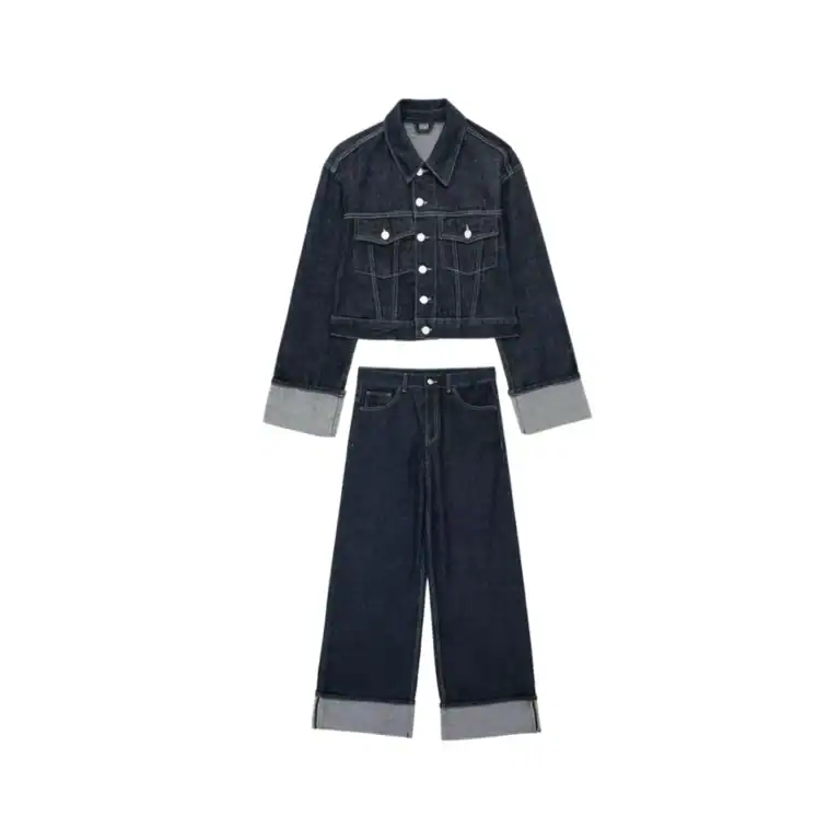 Zweiteiliges Denim Set Damen Jeanslook
