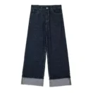 Zweiteiliges Denim Set Damen  – Cropped Jeansjacke & Weite High-Waist Hose