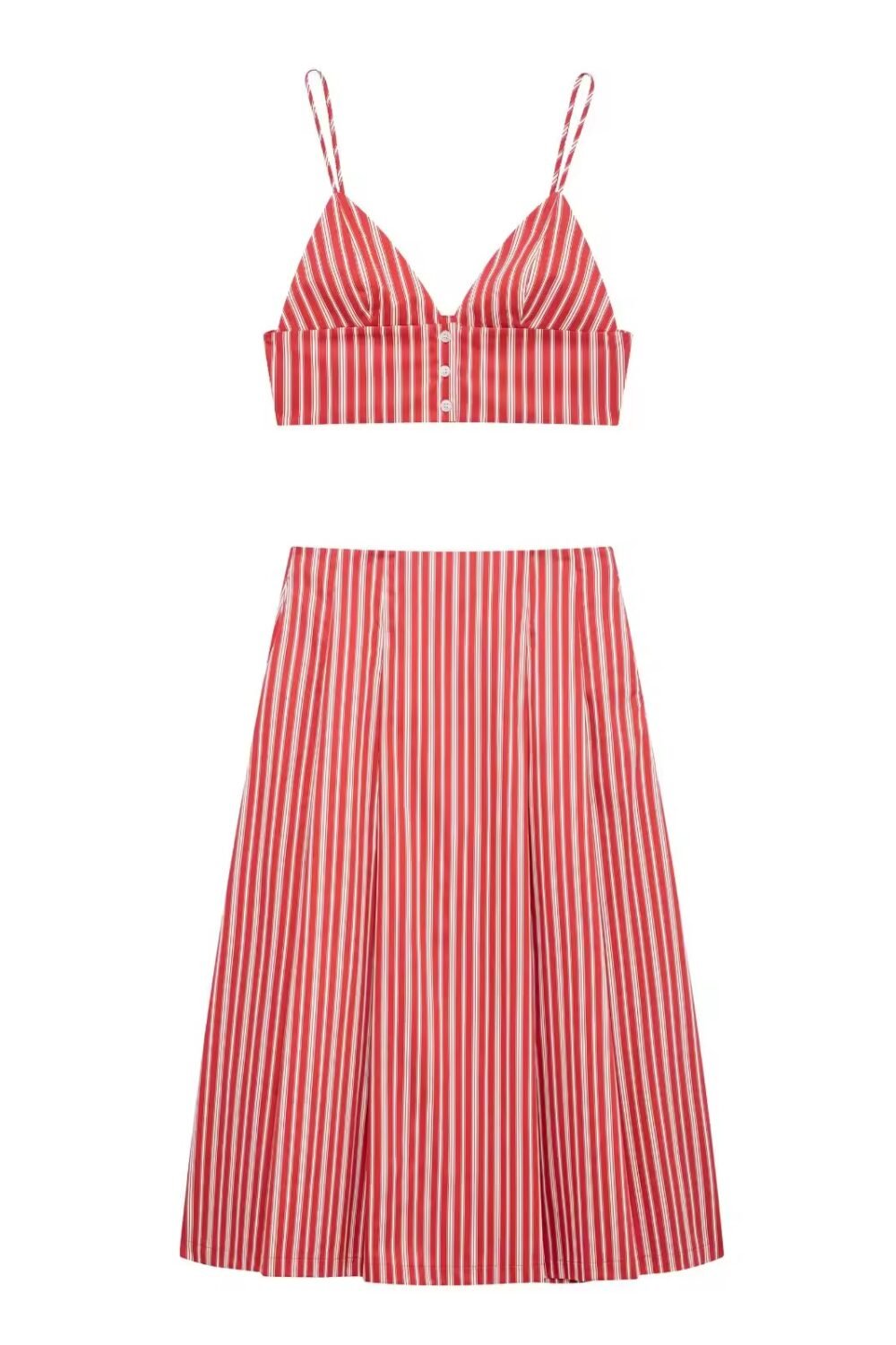 Zweiteiler Damen Rot Weiß – Sommer-Set mit Streifen