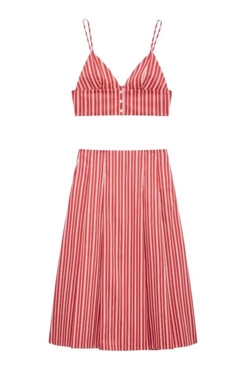 Zweiteiler Damen Rot Weiß – Sommer-Set mit Streifen