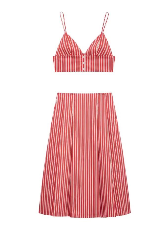 Zweiteiler Damen Rot Weiß – Sommer-Set mit Streifen