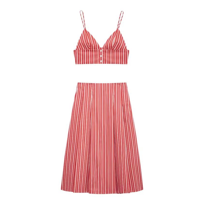 Zweiteiler Damen Rot Weiß – Sommer-Set mit Streifen