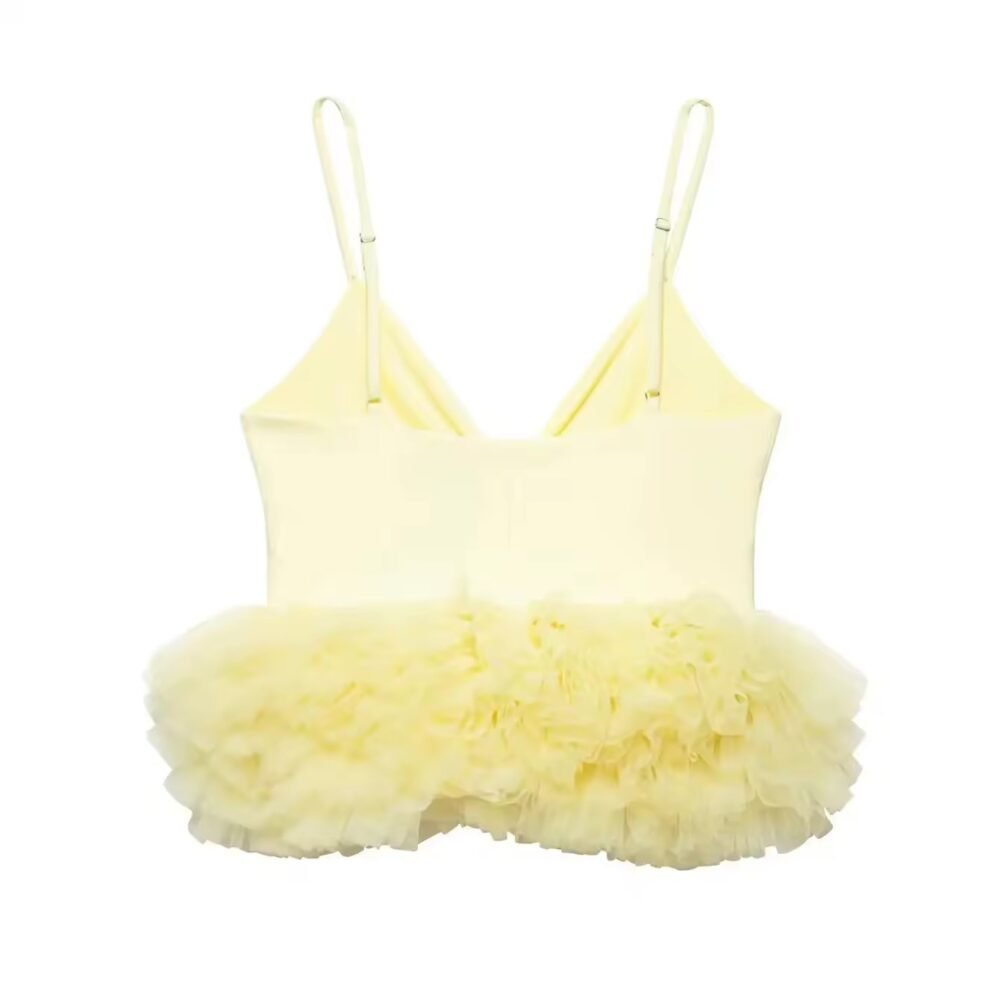 Verspieltes Bustier-Top in zartem Gelb