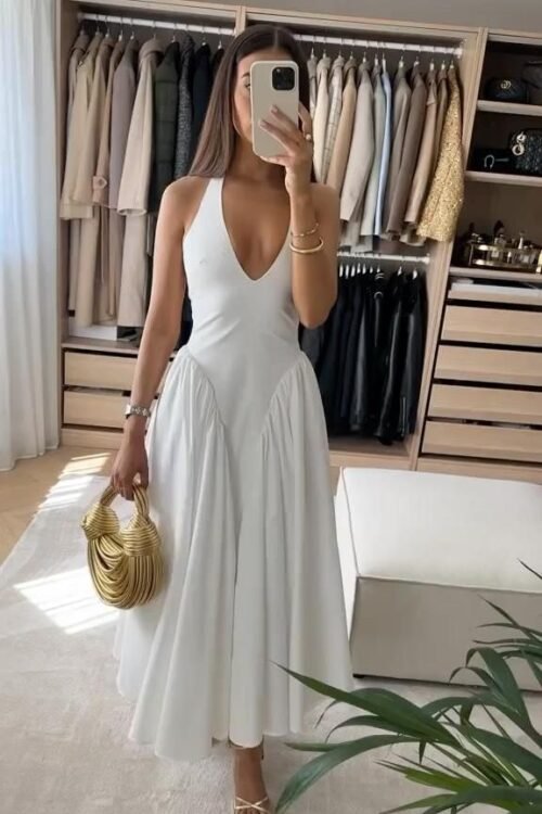 Evelyn Sommerkleid Damen weiß grün blau