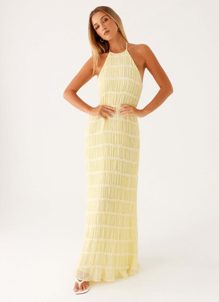 Celeste Maxikleid Damen Halterneck Beige
