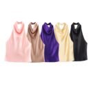 Satin Drape Neck Top – Eleganz trifft auf modernen Minimalismus