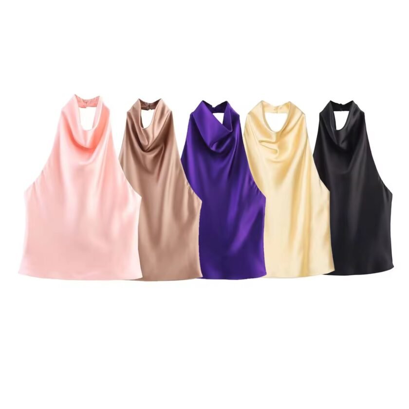 Satin Drape Neck Top – Eleganz trifft auf modernen Minimalismus - Image 3